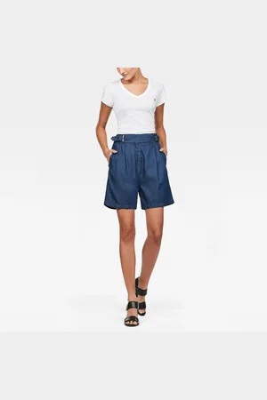G-Star G-STAR Shorts - Bristum pleated high Bermuda wmn blue