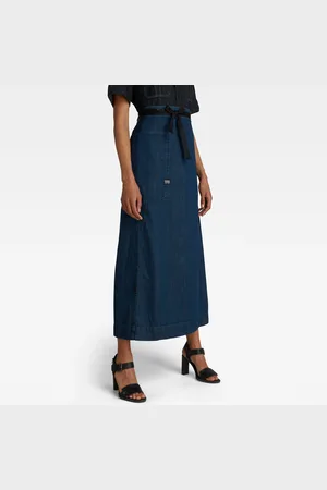 G-Star G-STAR Skirt - A-line Maxi Wrap Skirt Dark Blue