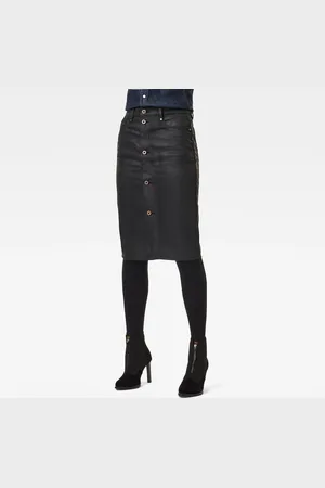 G-Star G-STAR Skirt - Noxer Navy Pencil Button Skirt Black
