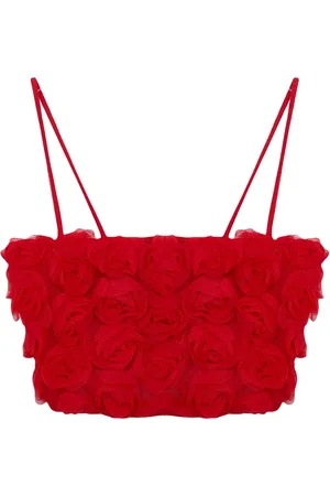 Trendyol Limited Edition Red 3D Floral Crop Bustier
