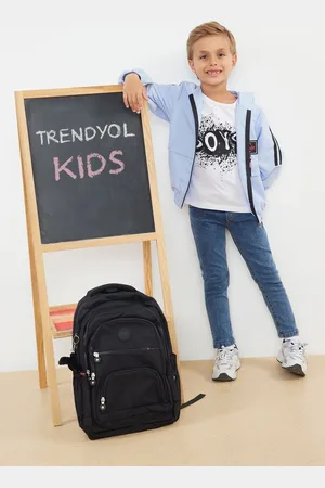 Trendyol Baby Blue Boy Slogan Cotton Knitted Bottom-Top Set