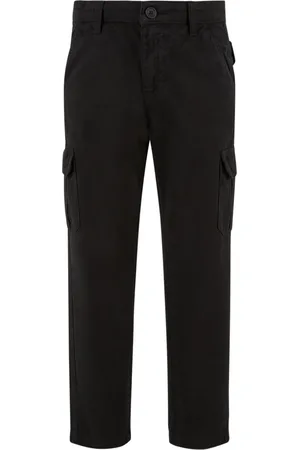 Urban classics Chlapecké kalhoty Straight Leg Cargo černé