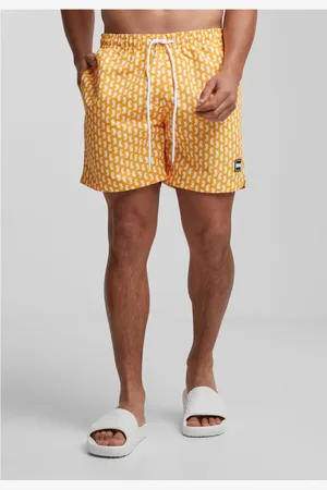 Urban classics Pánské plavky Pattern oranžové se vzorem
