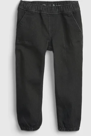 GAP Dětské džiny black denim joggers - Kluci