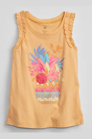 GAP Dětské tílko ruffle graphic tank - Holky