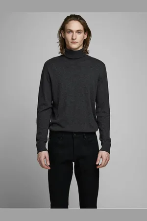 JACK & JONES Šedý basic rolák Emil - Pánské