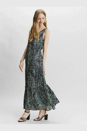 VERO MODA Tmavě modré květované maxišaty Hannah - Dámské