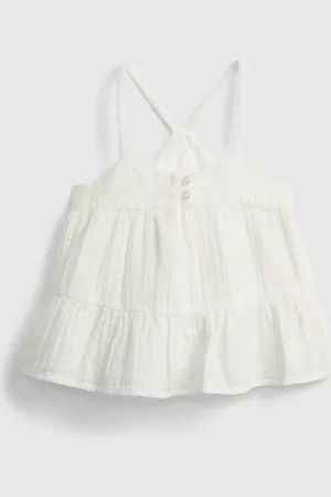 GAP Dětský top strappy gauze tank - Holky