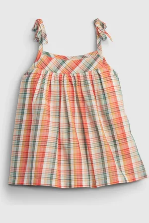 GAP Dětský top sleeveless ruffle woven - Holky