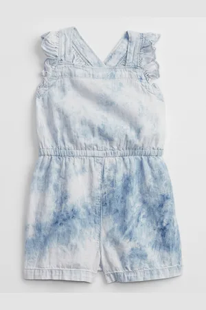 GAP Dětský overal tie-dye denim romper - Holky