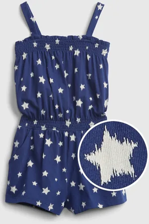 GAP Dětský overal smocked graphic romper - Holky