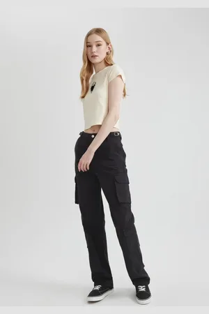 DeFacto Cool Straight Fit Gabardine Trousers with Cargo Pocket