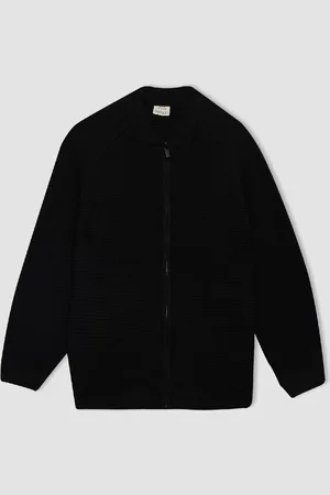 DeFacto Boy Basic Knitwear Half Turtleneck Knitwear Zippered Cardigan