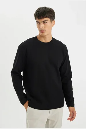 DeFacto Regular Fit Crew Neck Waffle Long Sleeve T-Shirt