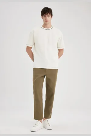 DeFacto Pants Regular Fit Straight Leg Cotton Pocket