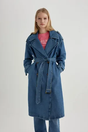 DeFacto Belted Long Jean Jacket
