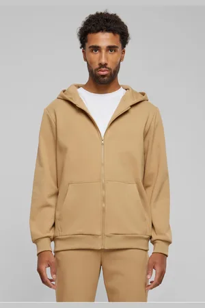 Urban classics Pánská mikna Cozy Zip Hoody béžová