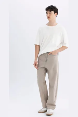 DeFacto Baggy Fit Wide Pattern Normal Waist Wide Leg Jean Trousers