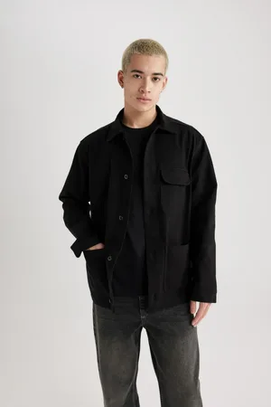 DeFacto Relax Fit Cotton Pocket Long Sleeve Shirt Jacket