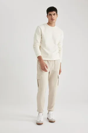 DeFacto Jogger Sweatpants Slim Fit Slim Cut Cargo Pocket Basic Straight Waist Lace-up Elastic Legs