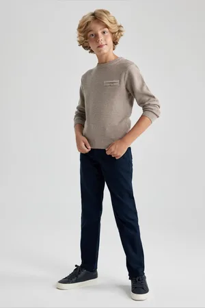 DeFacto Boy Navy Blue Straight Leg Gabardine Trousers