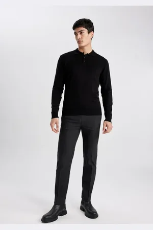 DeFacto Wool Look Jogger Pants Pocket Straight Leg