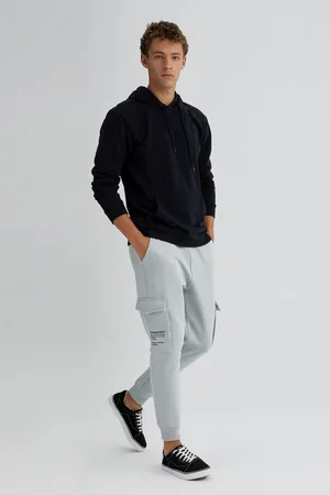 DeFacto Cargo Pocket Waist Tie Elastic Leg Basic Plain Jogger Sweatpants