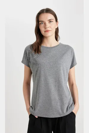 DeFacto Crew Neck Star Patterned Short Sleeve T-Shirt
