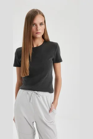 DeFacto Fitted Crew Neck Short Sleeve Washed Faded Effect T-Shirt