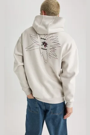 DeFacto Oversize Fit Back Printed Hooded Sweatshirt