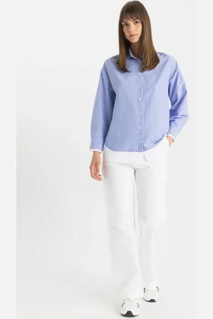 DeFacto Wide Leg Wide Leg Pocket White Basic Plain Gabardine Trousers