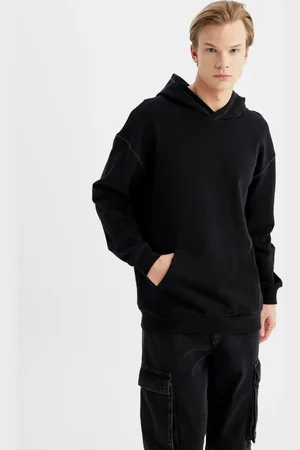 DeFacto Comfort Regular Fit Casual Pattern Hooded Basic Sweatshirt