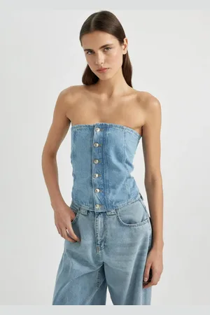 DeFacto Strapless Jean Blouse