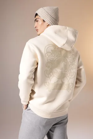 DeFacto Oversize Wide Pattern Hooded Back Printed Thick Sweatshirt