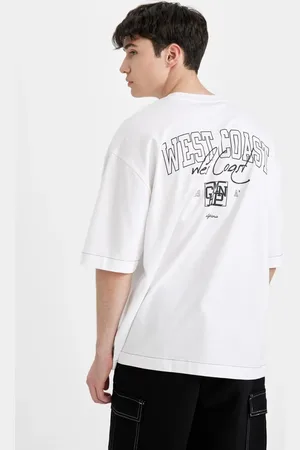 DeFacto Loose Fit Crew Neck Back Printed Short Sleeve T-shirt
