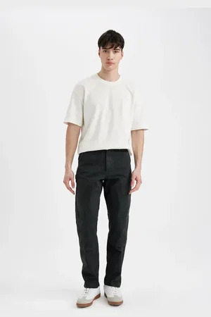 DeFacto Canvas Pants Wide Leg Straight Leg