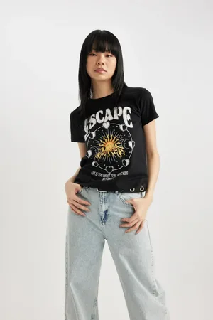 DeFacto Cool Regular Fit Crew Neck Printed Short Sleeve T-Shirt