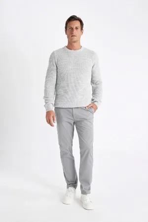 DeFacto Canvas Chino Pants Standard Fit 4 Pocket Cotton Flexible Straight Leg