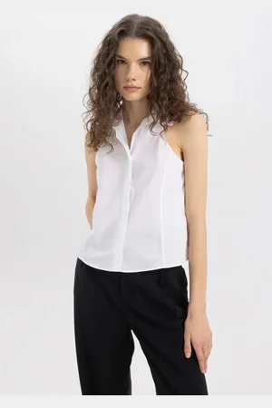 DeFacto Fitted Poplin Sleeveless Shirt