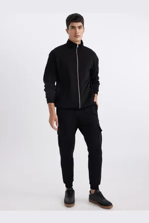 DeFacto Jogger Sweatpants Slim Fit Slim Cut Cargo Pocket Basic Plain Waist Lace-up Elastic Leg