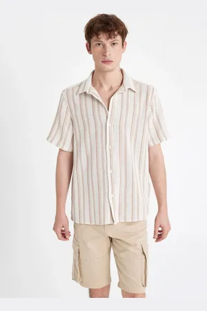 DeFacto Regular Fit Striped Short Sleeve Shirt
