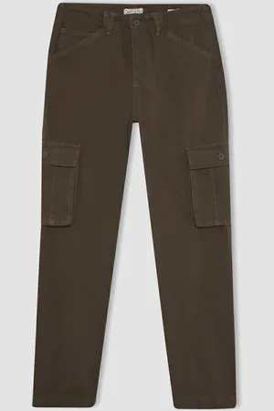 DeFacto Straight Fit Normal Mold Normal Waist Straight Leg Trousers