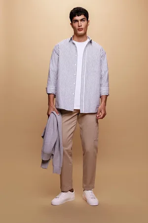 DeFacto Pants Straight Fit Regular Cut Normal Waist Straight Leg Basic Plain Pocket