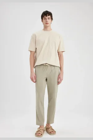 DeFacto Jogger Pants Cotton Skinny Leg Elastic Waist Lace-up Pocket