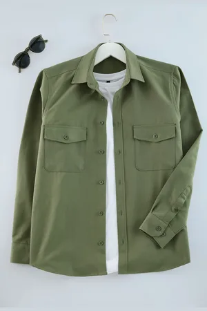 Trendyol Khaki Regular Fit Gabardine Shirt Jacket