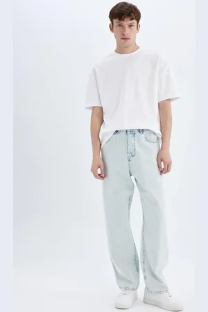DeFacto Baggy Fit Wide Pattern Normal Waist Wide Leg Jean Trousers