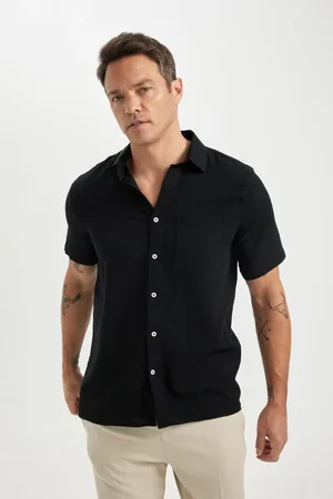 DeFacto Regular Fit Polo Neck Cotton Short Sleeve Shirt
