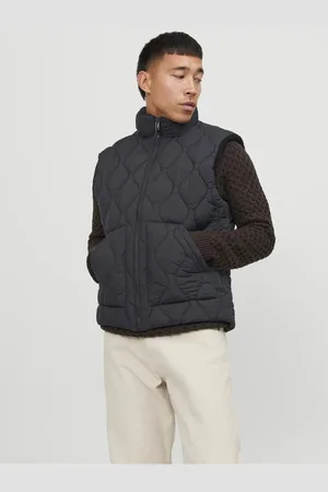 JACK & JONES Černá pánská oboustranná vesta Side - Pánské