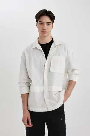 DeFacto Oversize Wide Pattern Pocket Long Sleeve Shirt