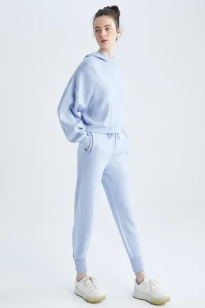 DeFacto Jogger Knitted Pants Pocket Basic Straight Waist Elastic Laced